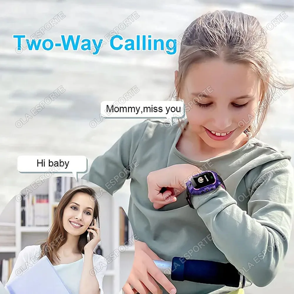 Kid Smart Watch 2024 New Sim Card Smartwatch For Children Sos Call Phone Camera Voice Chat Photo Boy Girl Gift Color Screen C002