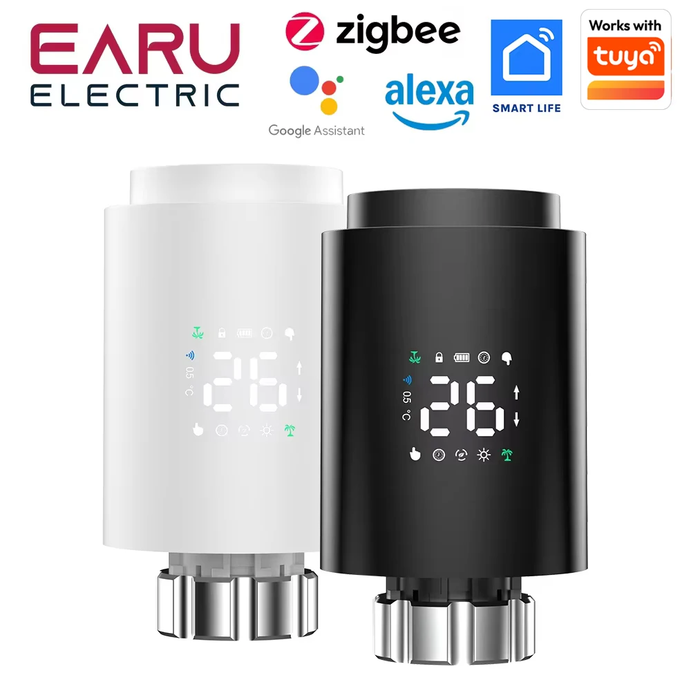 Tuya Zigbee 3.0 Smart TRV Thermostatic Radiator Valve Actuator | App Remote Control | Voice Control Switch for Alexa Google Home