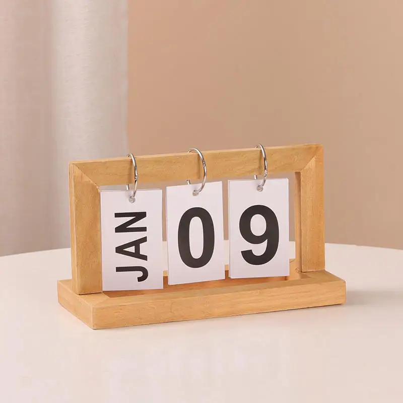 

Simple Wooden Calendar, Flip Page Home Gift Decoration, Desktop Perpetual Photo Decoration2025 NEW2025 NEW