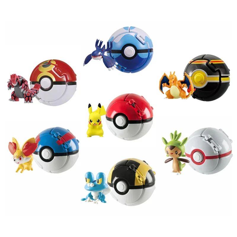 Pokemon Figure Pokeball Anime Figurines Cartoons Pikachu Charizard Squirtle Pocket Monster Pet Anime Action Model Toy Kids Gift