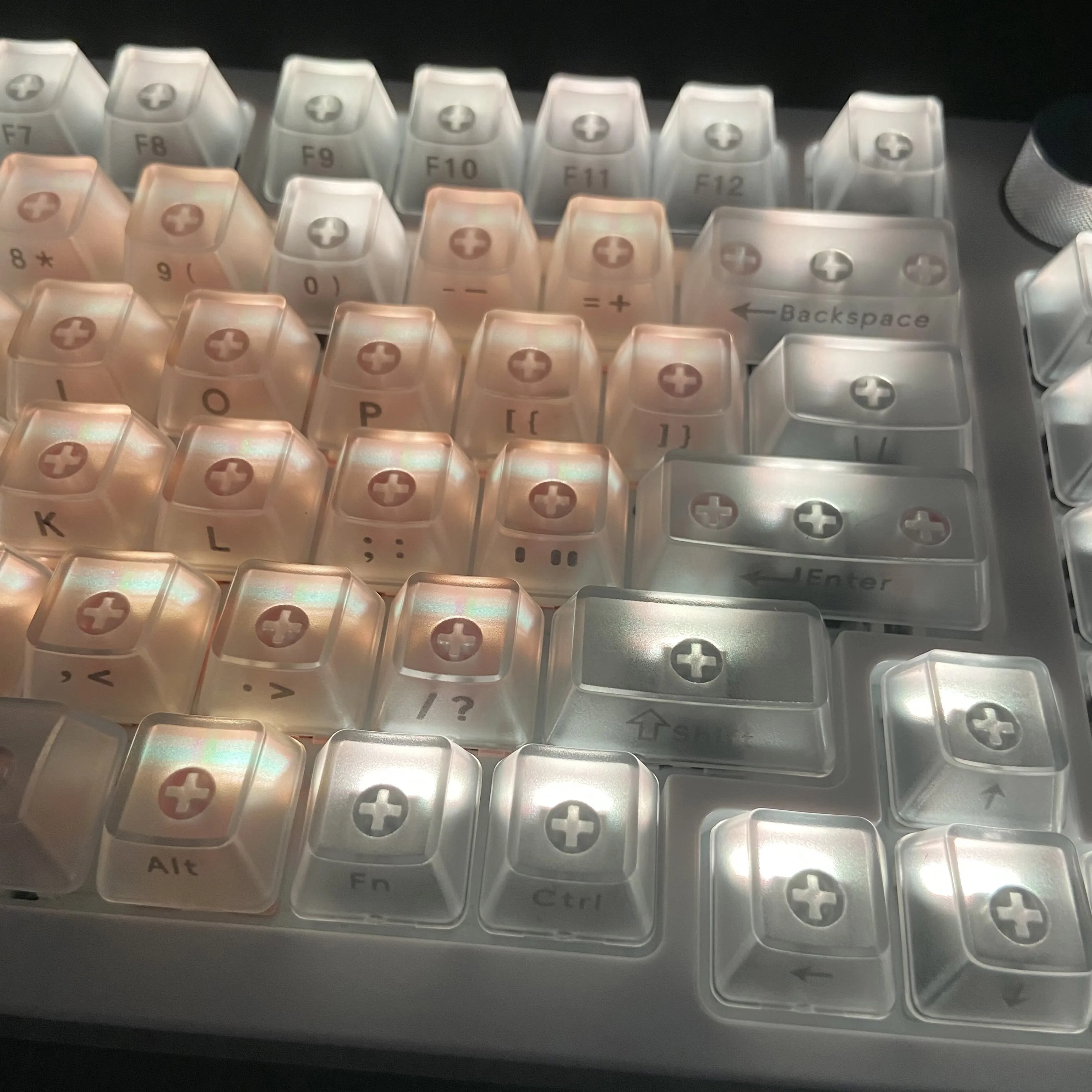 무광택 반투명 PC 키캡 OEM 프로필 기본 키트 기계식 키보드용 빈 상단 측면 인쇄 여러 가지 빛깔의 반투명 키 캡