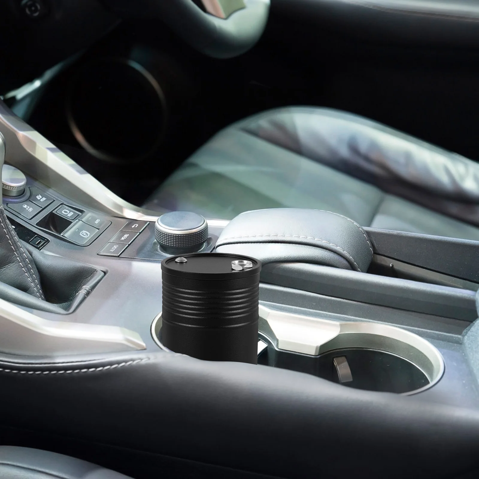

Aluminum Alloy Ashtray Soot Collector with Lid for Car Indoor Travel Smokeless Home Use Easy Clean Durable Decorative Ash Holder