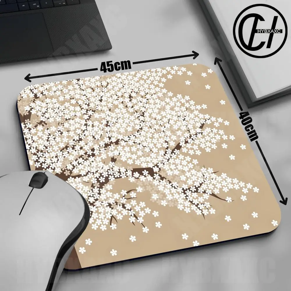 Golden Ginkgo Leaves Mouse Pad Multiple sizes Large Square Computer Office Game Table Mat Autumn Beige Rubber Anti-slip Mousepad