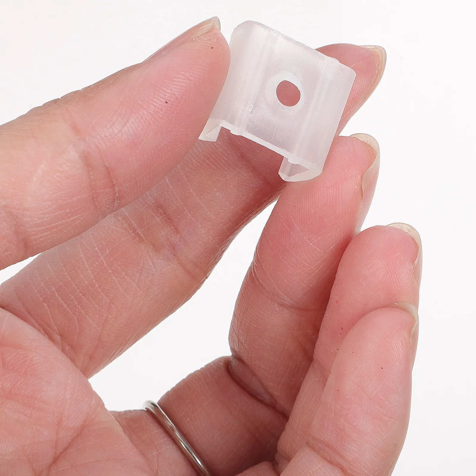 LED String Light Mounting Clips 100 Pack One Side Fixing Brackets Flexible Plastic Wall Holders
