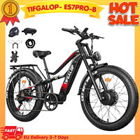 TIFGALOP Electric Bike, 26 inch Fat Tire Electric Bikes for Adult with Certified Battery, Powerful Non-Folding Commuter ES7PRO-B