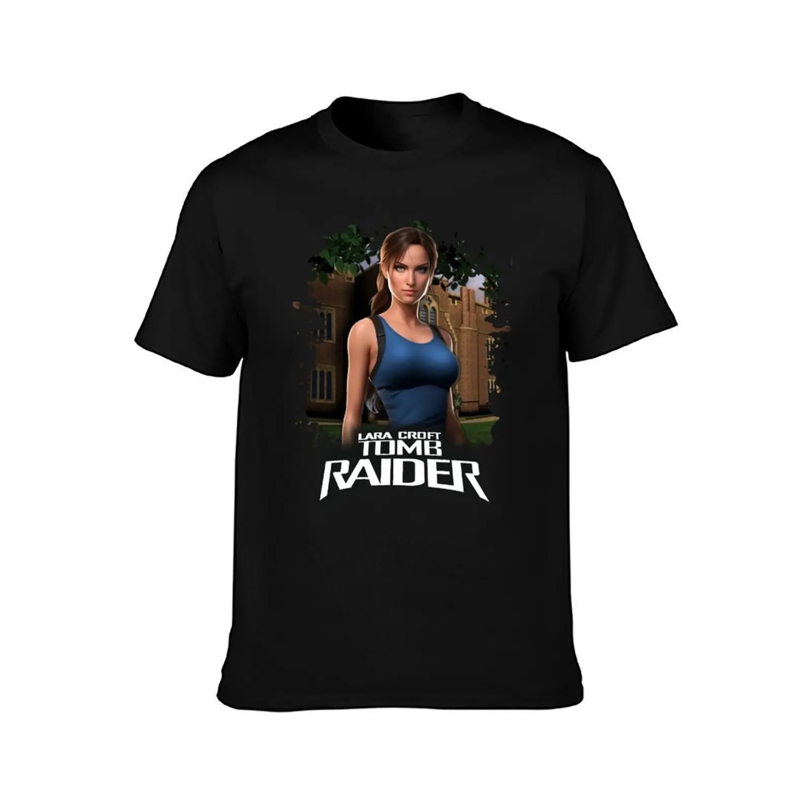 LARA CROFT TOMB RAIDER CROFT MANOR T-Shirt Comfortable Basic Crew Neck Tee T-Shirt