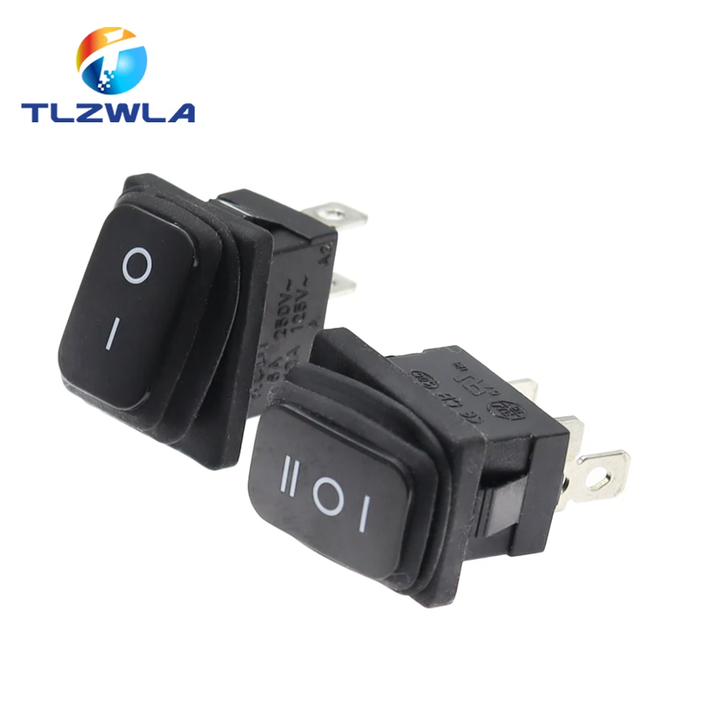 1PCS 15X21MM On Off Seal Waterproof Rocker Switch IP67 2 3Pin lighting 6A 10A 250VAC Push Button Switch Rocker Switch