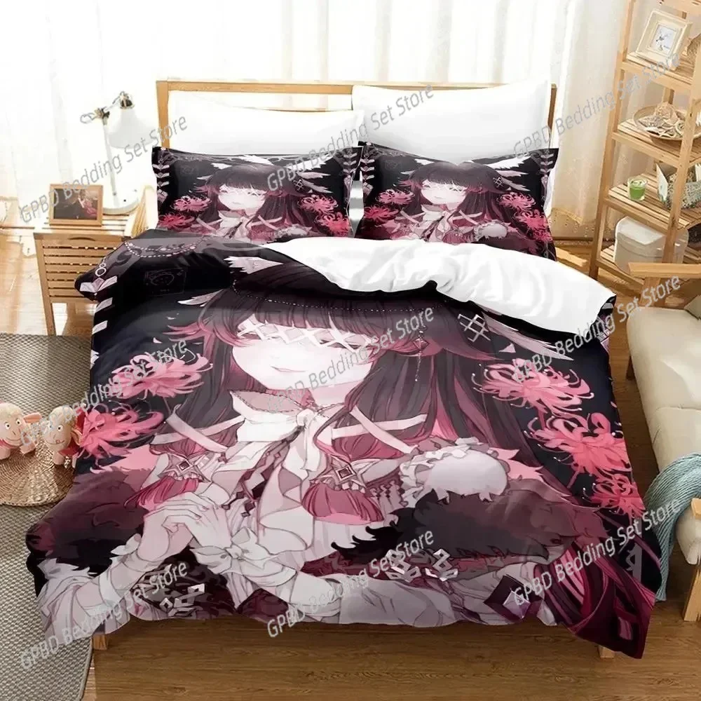 

Anime Game Genshin Impact Columbina Comfortable Duvet Cover Pillowcase Bedding Set Children Bedroom Decoration Home Textile