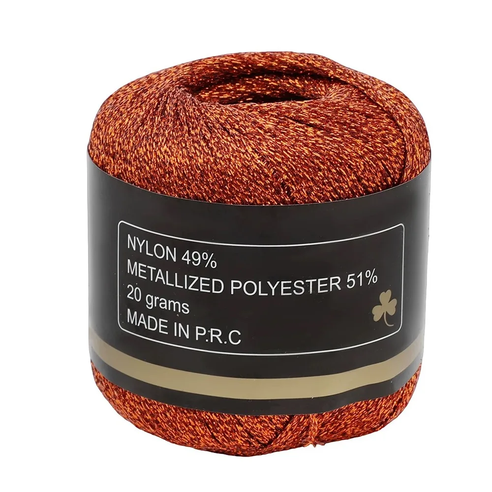 Metallic Color Gold Silver Thread 1mm 120M Handmade Material Crochet Knitting Yarn Multicolor DIY Craft Supply Round Strand Line