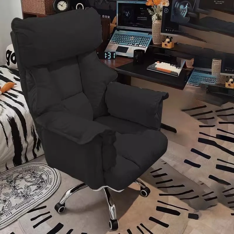 Luxury Leather Office Chair Rolling High Back Lounge Swivel Accent Office Chair Ergonomic Silla De Oficina Office Furniture