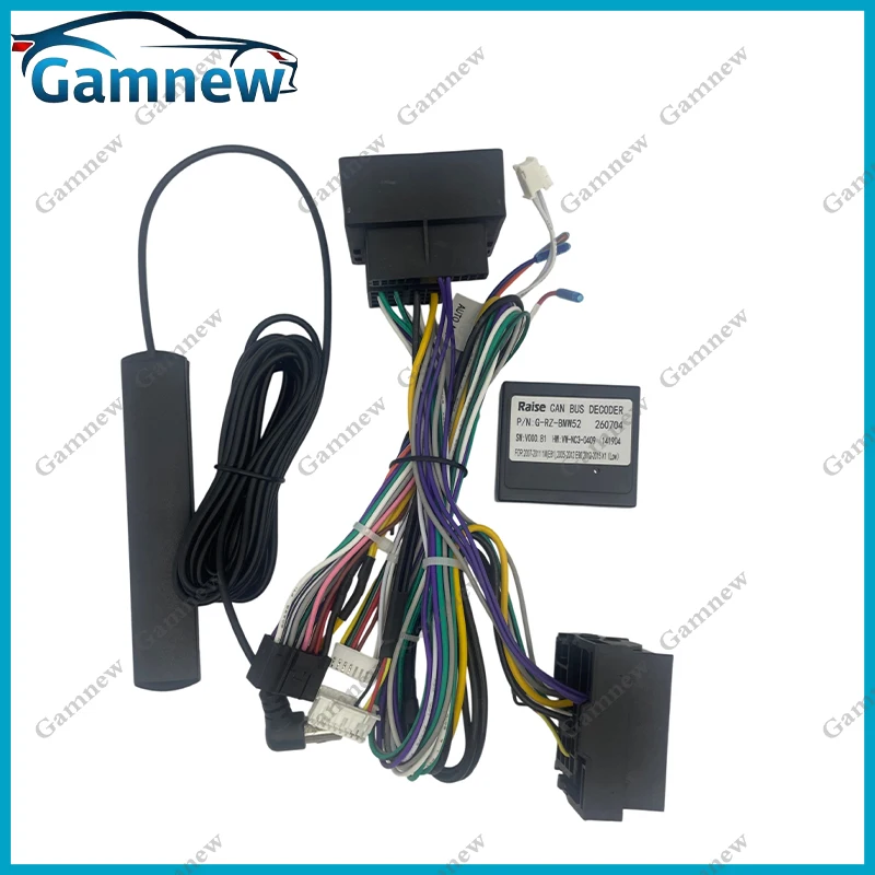 Gamnew Car 16pin Wiring Harness Adapter Canbus Box Android Radio Power Cable For BMW X1 2009-2015 Low End