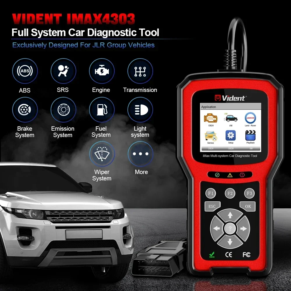 

VIDENT iMax4303 For JLR Car Diagnostic Tool 16 Reset Services OBDII Code Reader OBD2 Scanner for Land Rover Jaguar