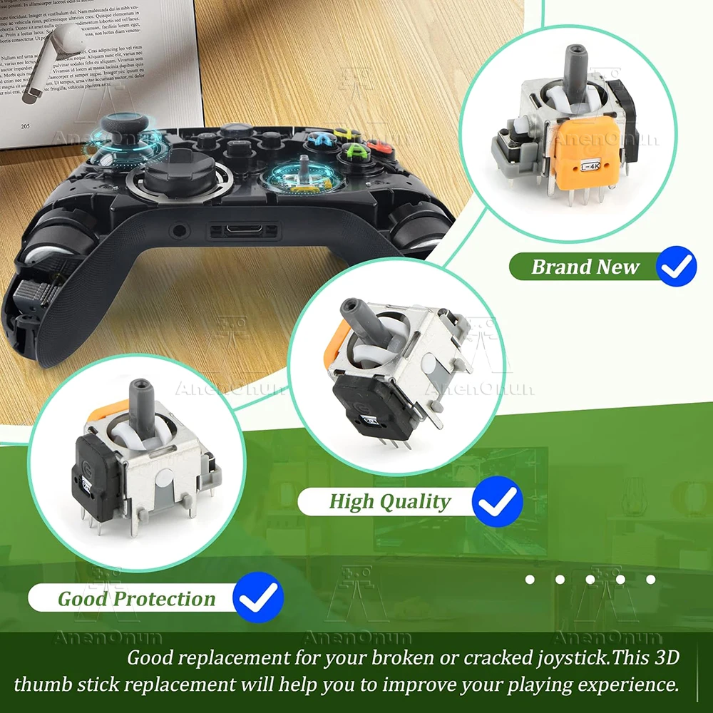 Hall Effect Joystick for Xbox Controller No-Drift Gamepad Thumbstick 3D Analog Sensor Durable Upgrade Replacement Repair Parts