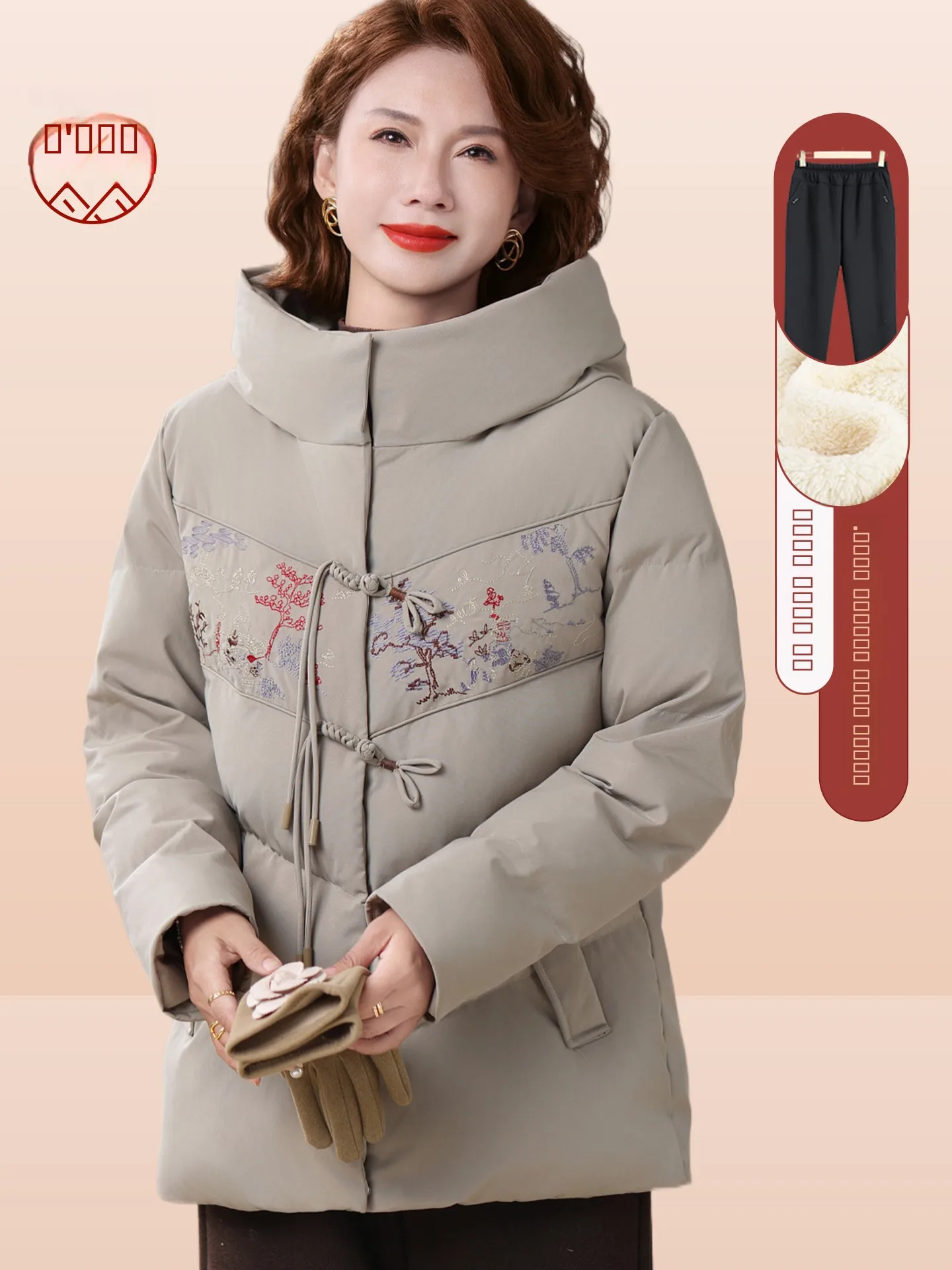 

Утепленная зимняя куртка для мам, пуховик из хлопка, женское пальто больших размеров, модная новинка 2025 года, теплые ветрозащитные длинные брюки