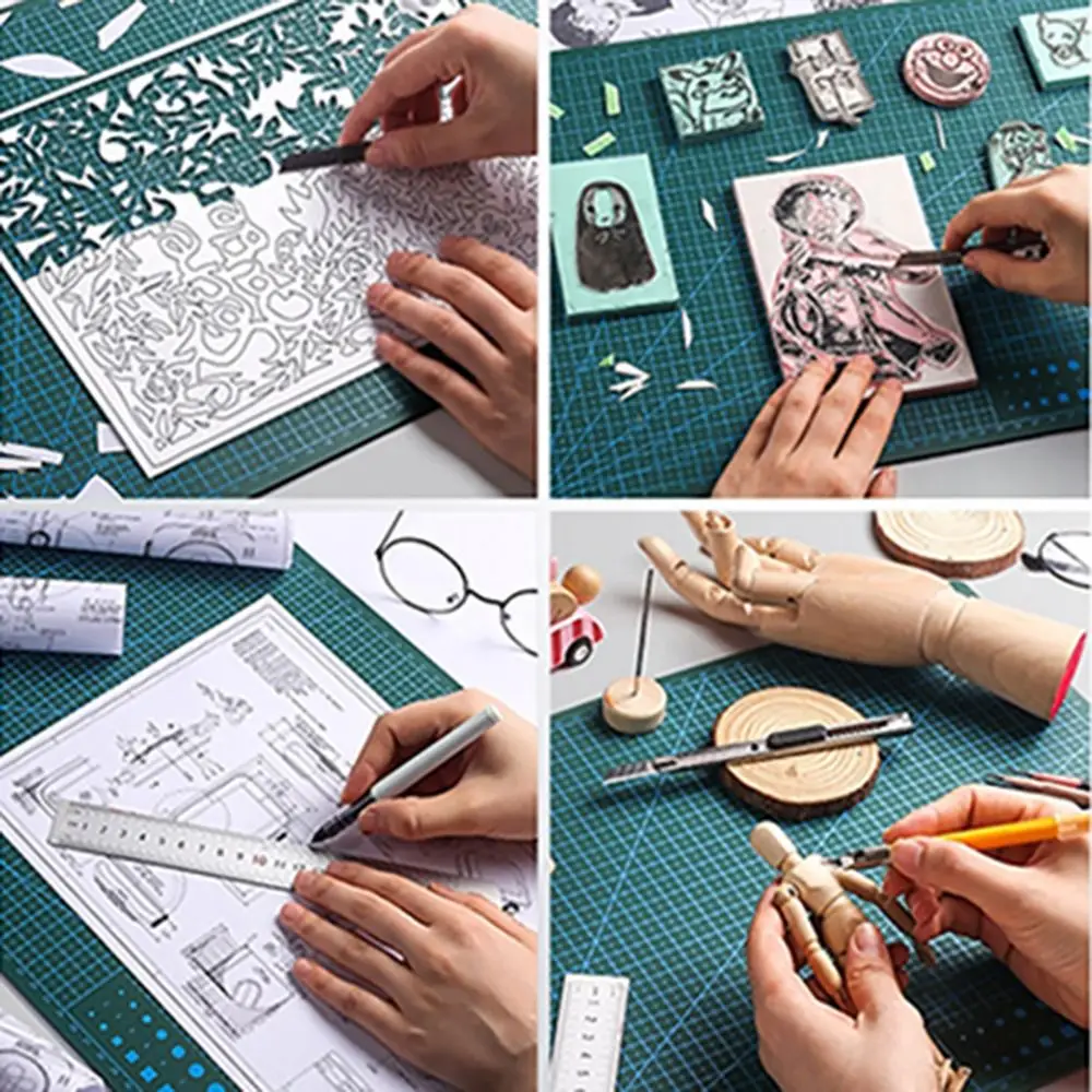 A3 A4 A5 بولي كلوريد الفينيل قطع حصيرة قطع المجلس منضدة خليط الخياطة دليل DIY بها بنفسك النقش مزدوجة الجانب وسادة الجلود أداة للحرف اليدوية #5