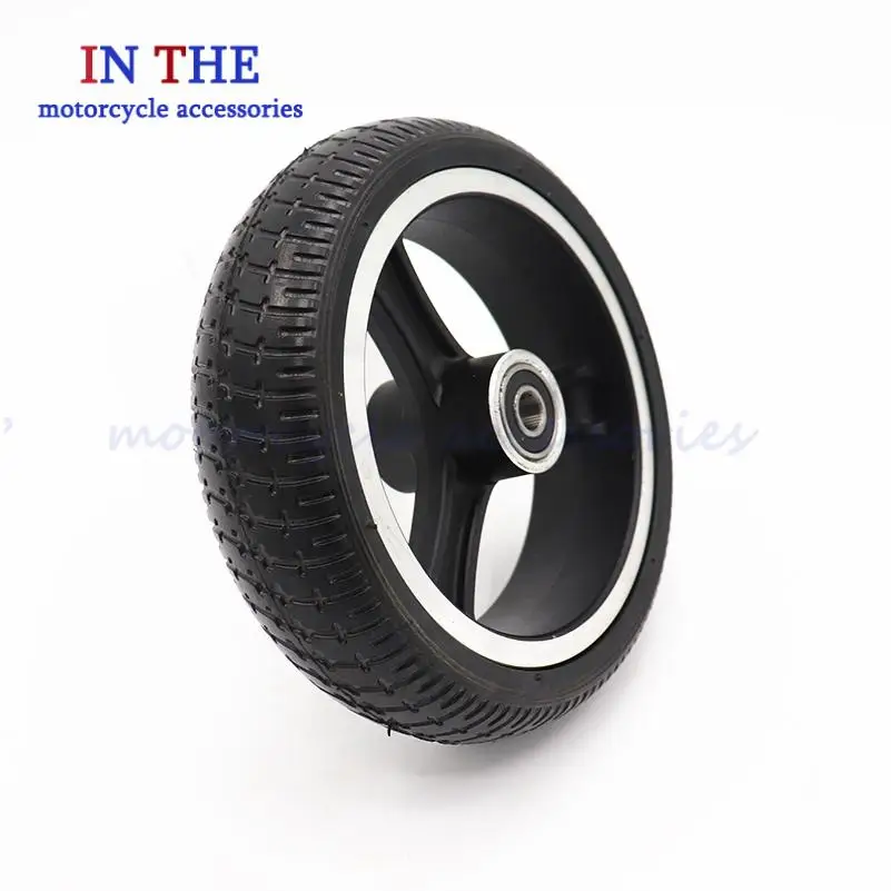 6.5 Inch Electric Scooter Solid Tire Explosion-Proof Auxiliary Wheel Aluminum Alloy/Plastic Modification Accessories for Scooter