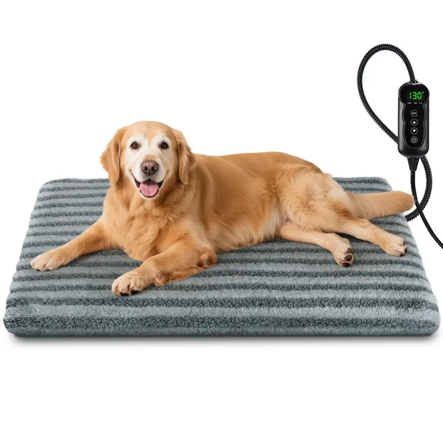 

Pet Heating Pad, Waterproof Heated Dog Cat Bed with 11 Adjustable Temperatures amp 24H Timer, Auto ShutOff, ChewResistant Cord,