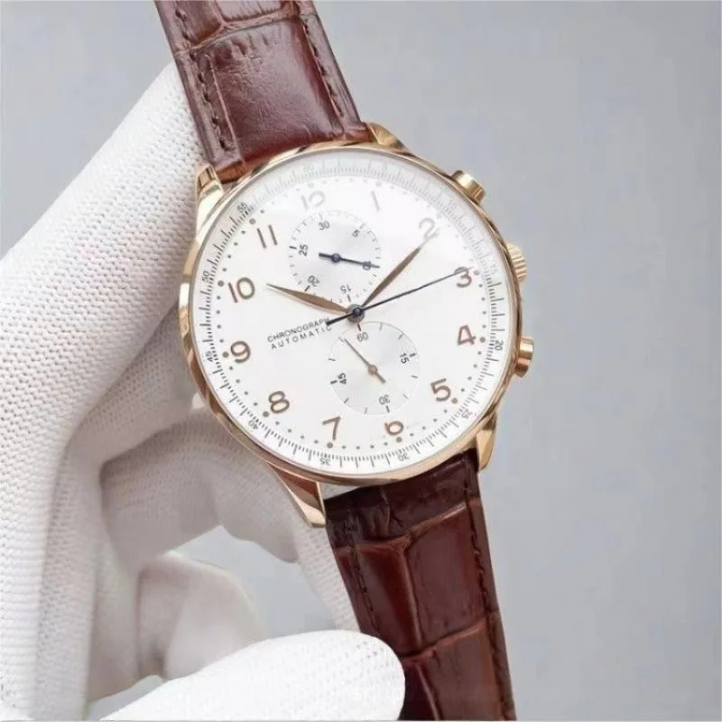 Original Men\'s Watch Fashion Sports GMT 41mm 30Bar Diving Sapphire Automatic Movement Wristwatches Leather Needle buckle Luxury