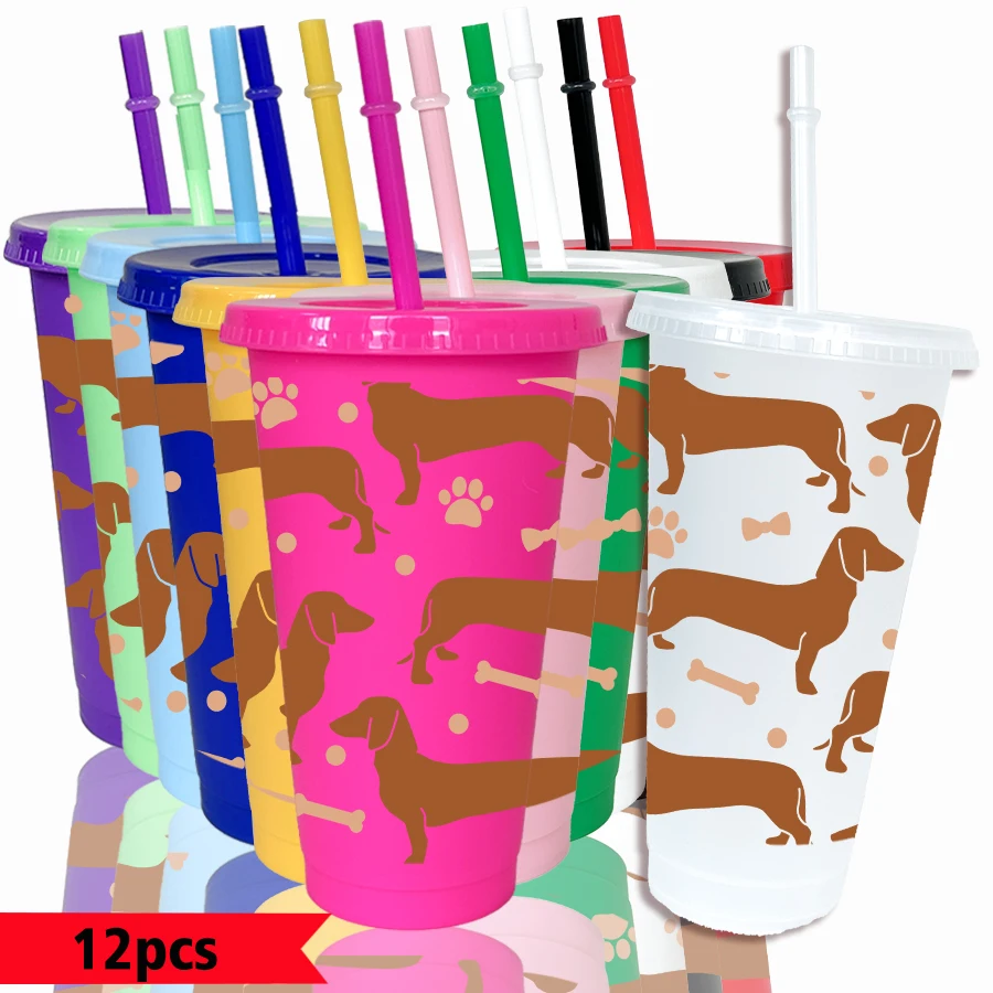 12pcs-set-dog-footprint-pattern-26oz-colored-plastic-party-cold-cup-back-to-school-birthday-gift-gameday-drinkware