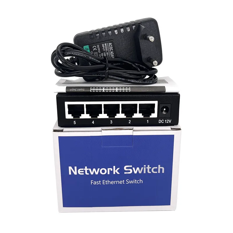 Ethernet Switch Support Vlan Extend Dc 5v 4 Ports Full Gigabit Network Switch
