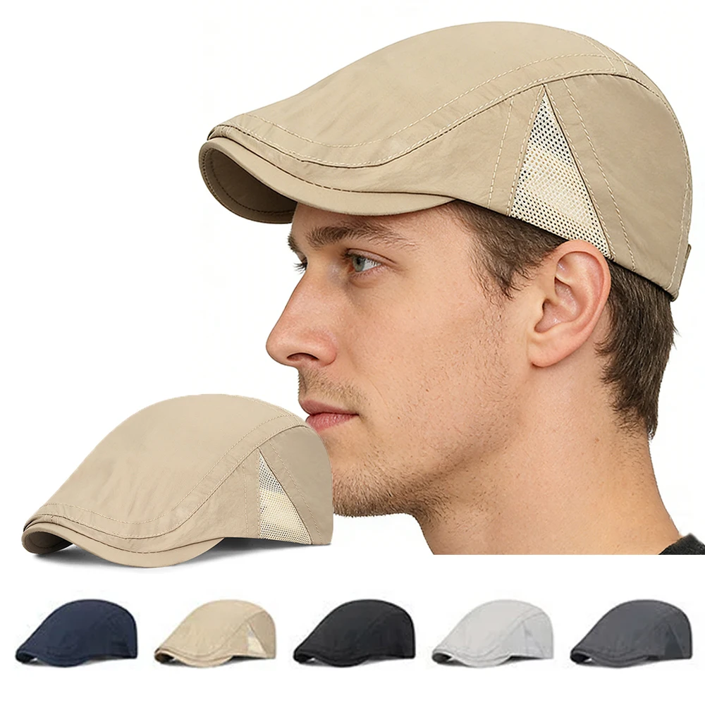 Летняя-быстросохнущая-тонкая-кепка-берет-унисекс-с-защитой-от-солнца-дышащая-сетчатая-кепка-газетчица-с-козырьком-регулируемая-солнцезащитная-кепка-берет