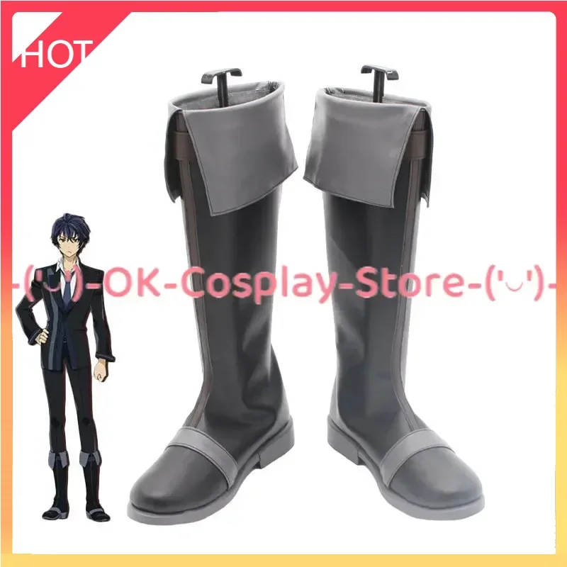 

Satomi Rentaro Cosplay Shoes Anime Black Bullet Cosplay Prop PU Leather Shoe Halloween Carnival Boot Custom Made