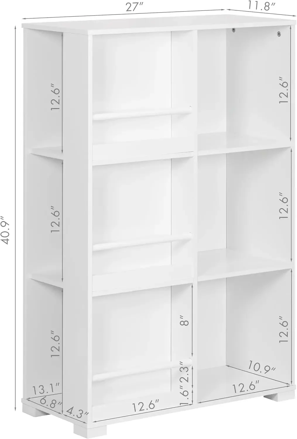 Kids Bookshelf, Wooden Kids Bookcase with 6 Cube Storage, Bookshelf Organizer for Kids, Display Stand Children Bookshelf