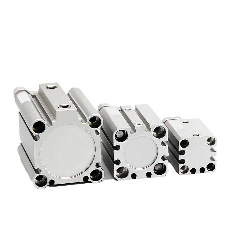 CQMB AFR Brand CQMB20/25/32 No Magnet Stroke 5-100mm Thin AIR Cylinder Double Acting Guide Rod Compact Pneumatic Cylinder