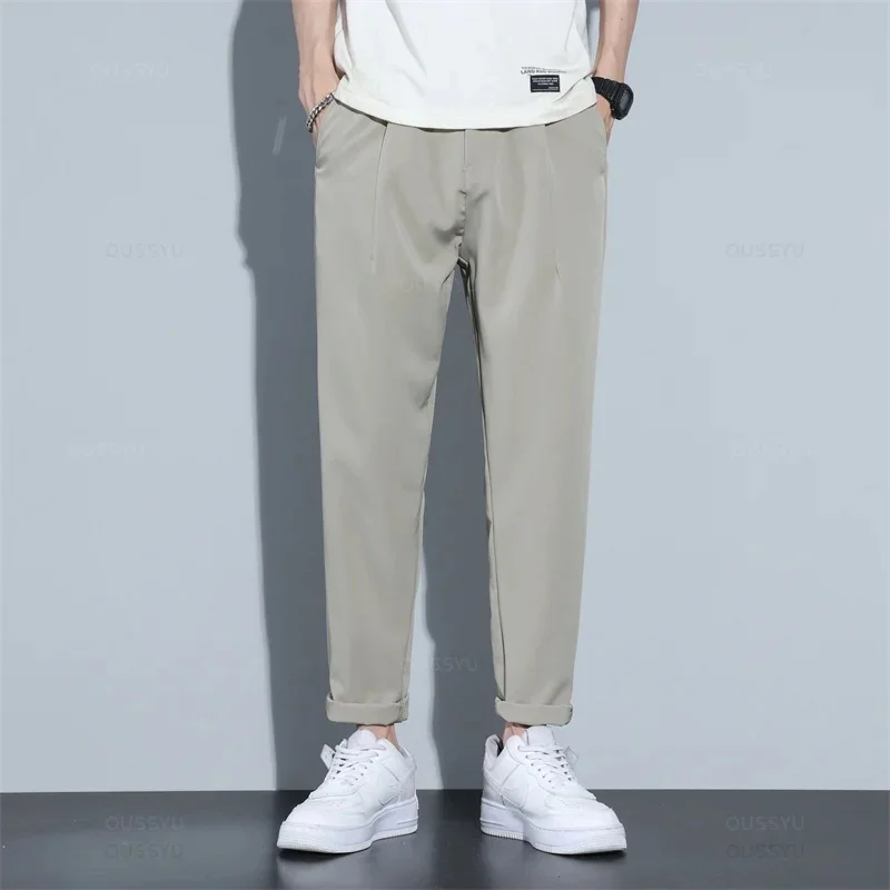 Brand ClothingHigh-Quality Business Suit Pants Men Pendulous Smooth Solid Casual Straight Full Office Formal Trousers Male