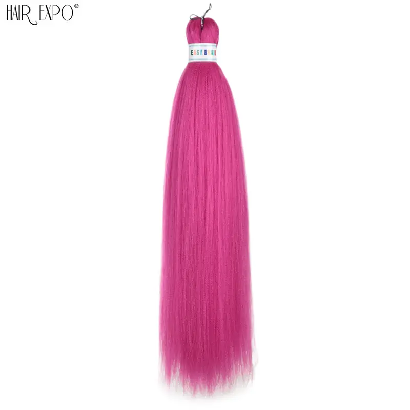 26Inch Easy Braids Hair Synthetic Colourful Pre Stretched Braiding Hair Extensions Jumbo Braids Ombre Yaki Long Straight Hair - Image 17