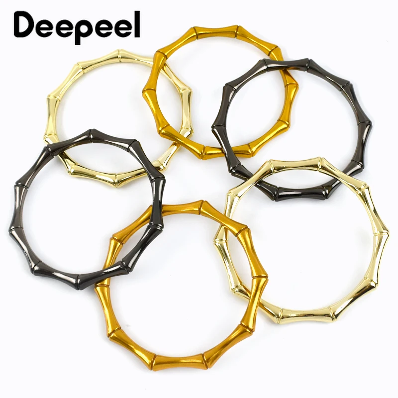 2Pcs Round Metal Bag Handles for Women Fashion Ring Handle Making Bags DIY Purse Frame Sewing Brackets Hardware Accessories
