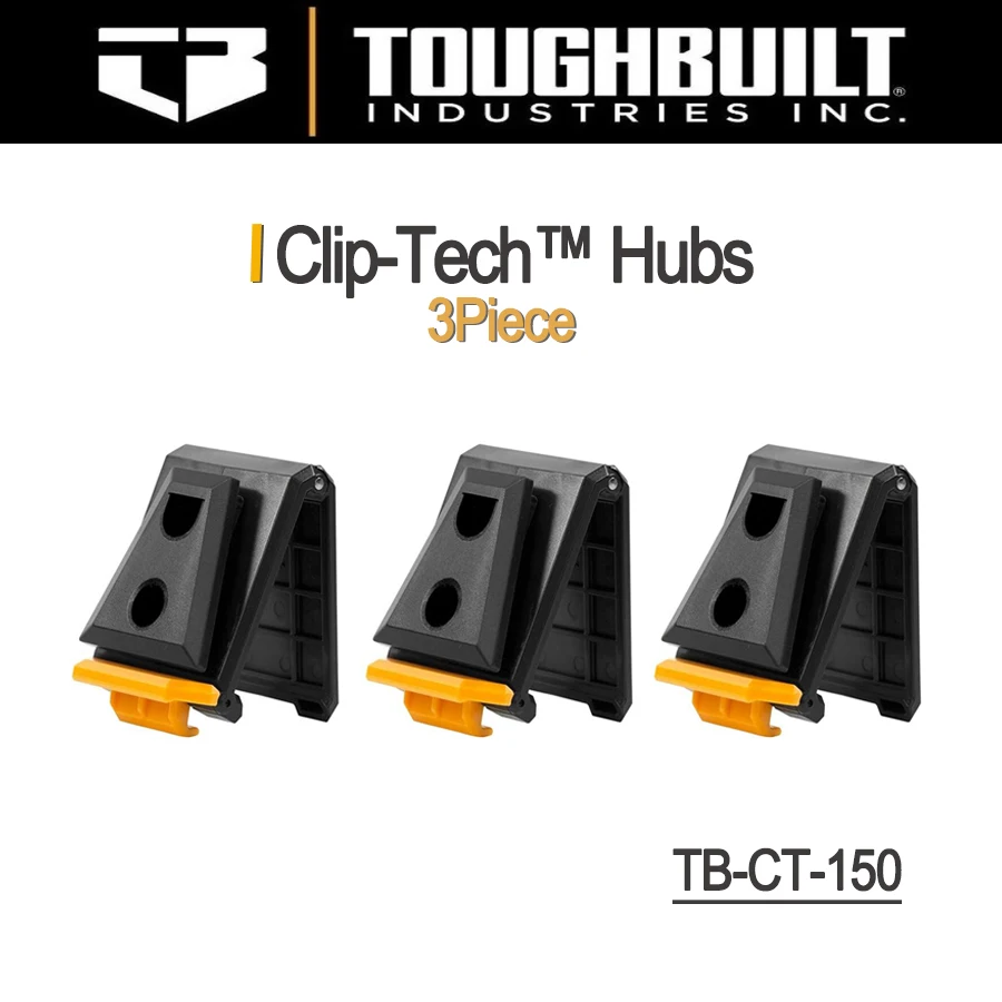 Imagem -03 - Toughbuilt-cinto Acolchoado Fivela Resistente Suporte Traseiro Adequado para Clipe de Bolsa de Cintura Tech Hubs Tb-ct41 Tb-ct150 Pcs