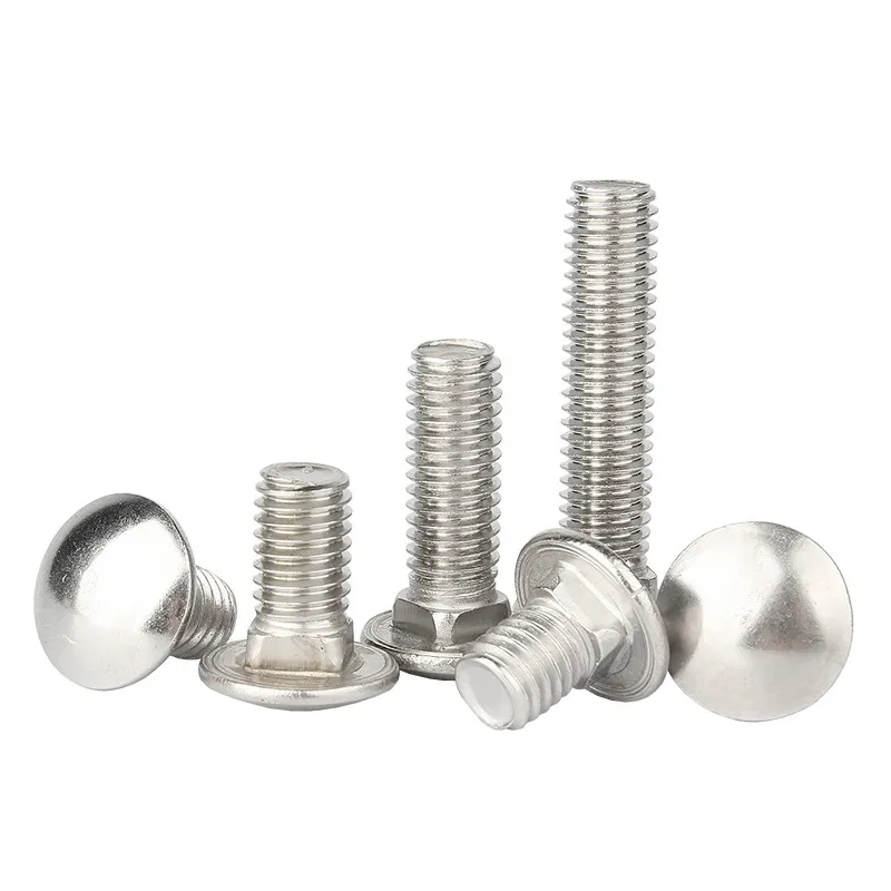 10pcs/lot  M5 10-50mm Length Carriage Bolt 304 Stainless Steel Round Head Square Neck Screw DIN603