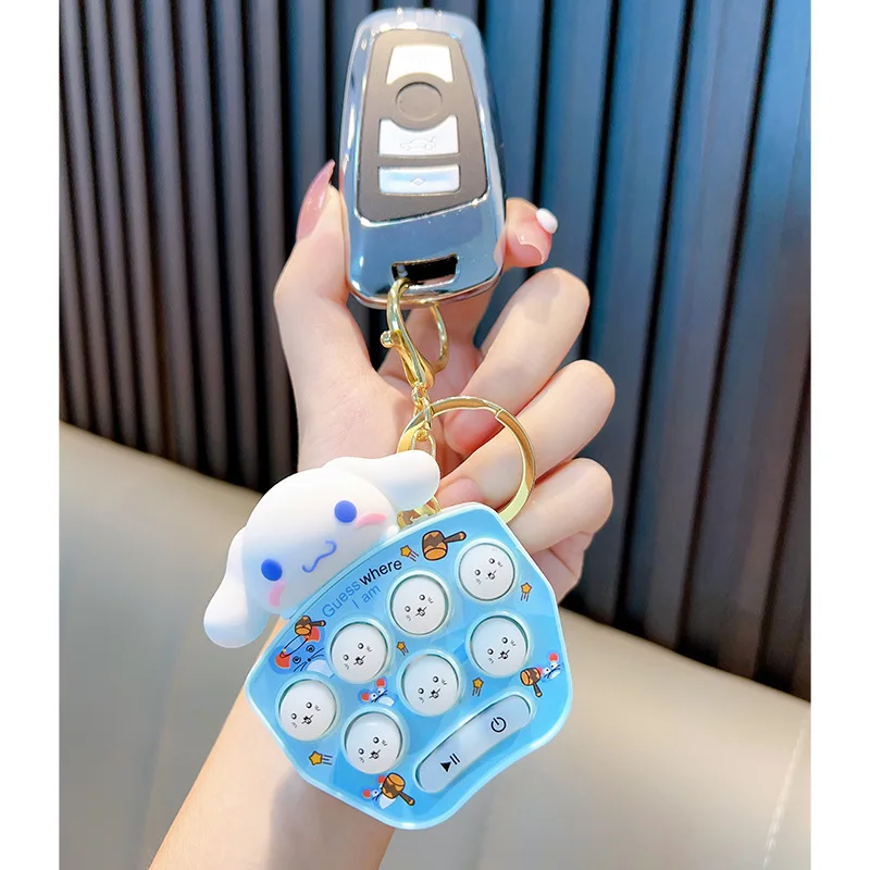 Sanrio Creative Kids Hand-Held Puzzle Game Gopher Machine Keychain Kawaii Hellokitty Cinnamoroll My Melody Children Toy Gift