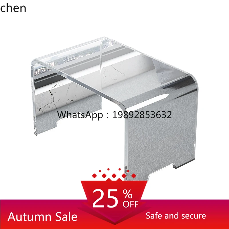 

acrylic transparent small coffee table simple low table bedroom sitting desk bed computer table
