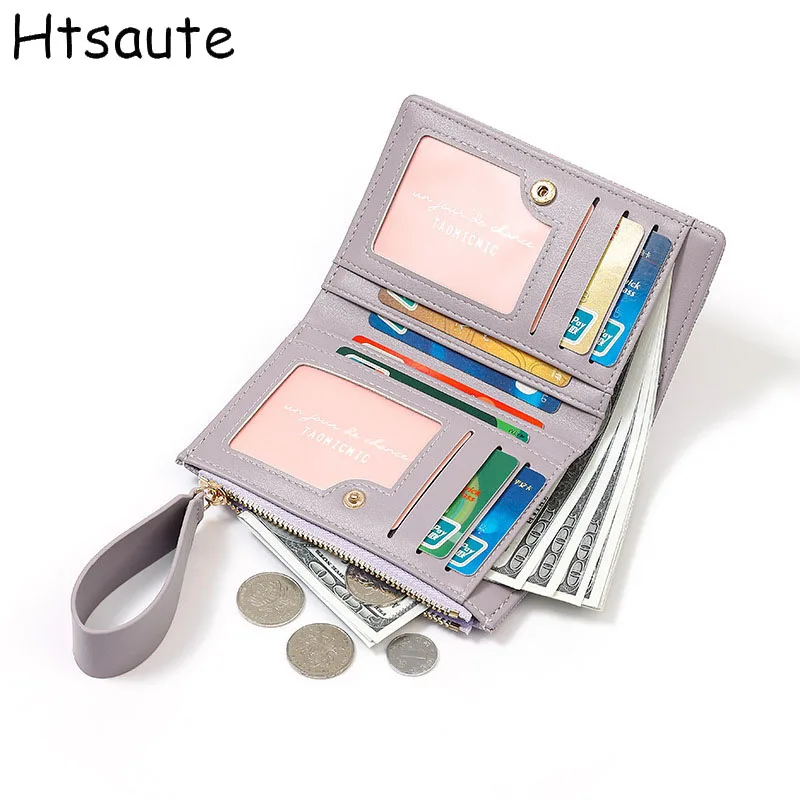 

Осенне-зимний новый кошелек, женские длинные кошельки, модный кошелек, маленький свежий однотонный кошелек из искусственной кожи, тройная сумка, простой зажим