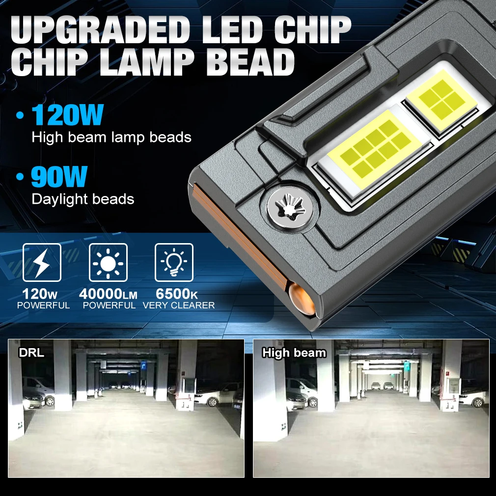 XSTORM H15 LED Headlights Bulbs 120W 60000LM Car Lights H1 LED Lights  Canbus NO Error Auto Turbo Lamps Hig/Low Beam for Car 12V