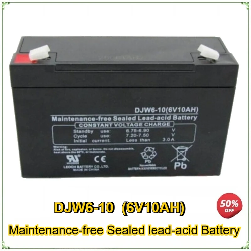 

DJW6-10 6V10AH Storage Battery Maintenance Free for Electric Vehicles Electronic Hanging Scale Toy Car Children's Car Bateria 6V