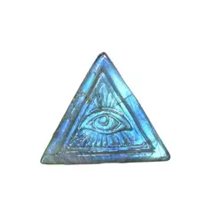 35mm Crystal Crafts Spiritual Quartz Carved Natural Blue Flash Labradorite Eye Of Horus Figurines For Gift