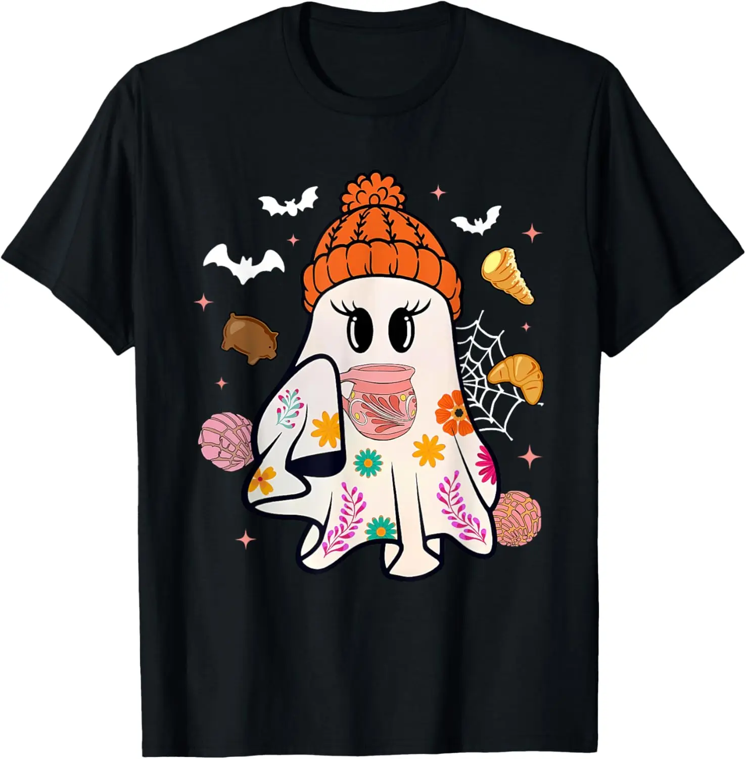 Aqui Espantan Fall Ghost Latina Mecixan Spanish Halloween T-Shirt