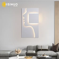 Creative Indoor Wall Sconce Face Profile Art light LED Bedside Lamp 95v 240v for Living Room Staircase Restaurant Decora Fixture