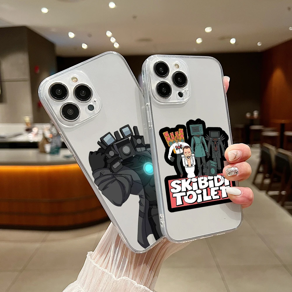 Cartoon Skibidi Toilet Clear Case for Samsung A73 A72 A71 A55 A52 A51 A50 A42 A35 A33 A32 A31 A30 A24 A23 A22 A13 A12 A05 Cover