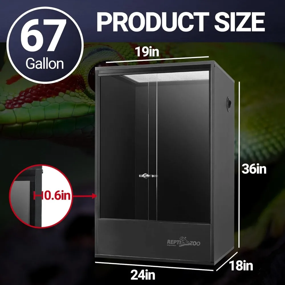 67 Gallon PVC Tall Reptile Tank, 24