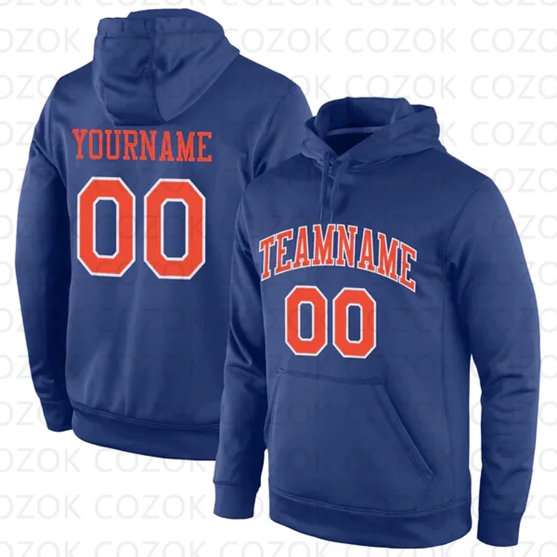 Customized Hoodie Dark Blue Red Color Jersey 3D Printed  Unisex Pullovers Hoodie Casual Sweatshirts