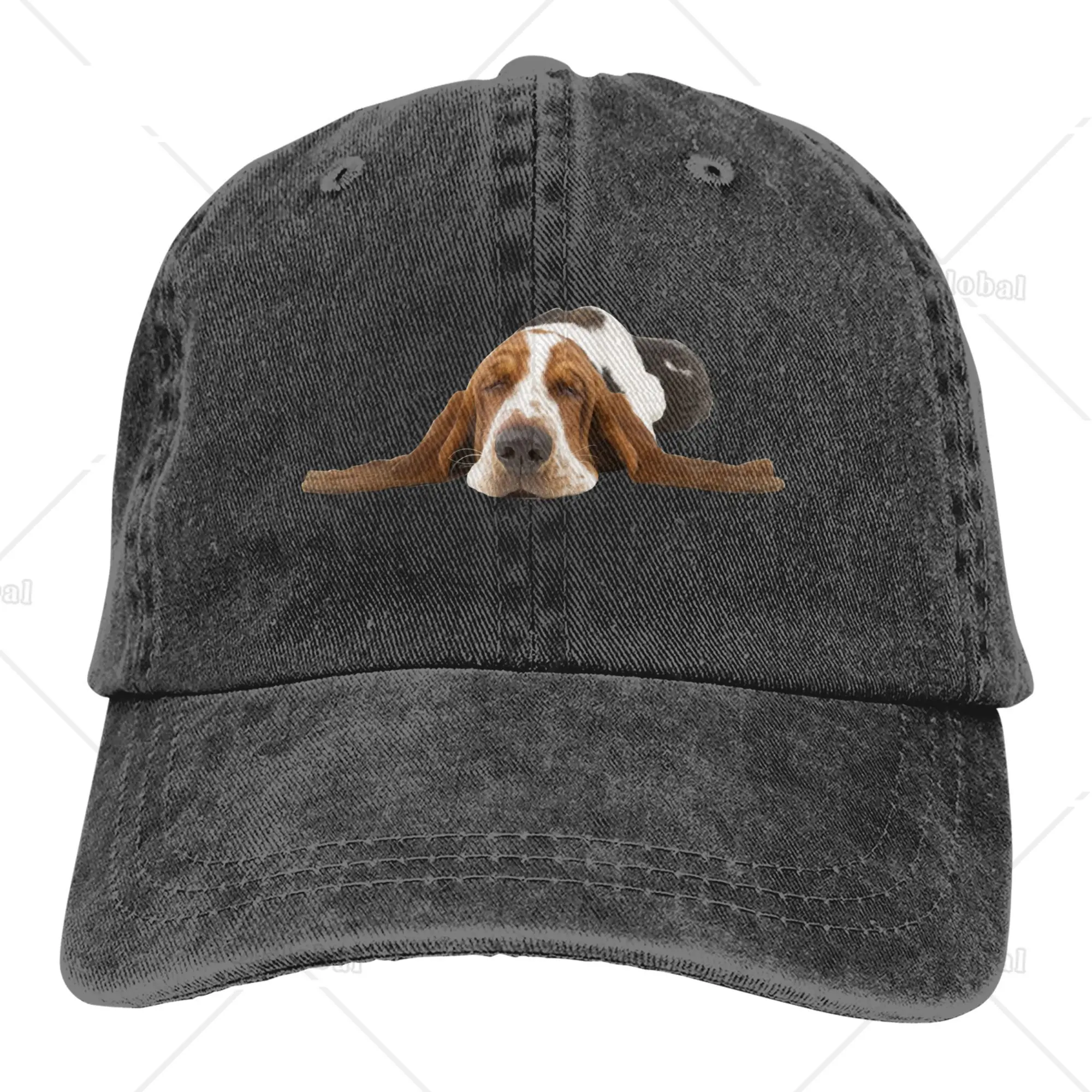 Denim Cap Basset Hound Dog Sleep Baseball Dad Cap Adjustable Classic Washed 100% Cotton Sports for Men Women Hat