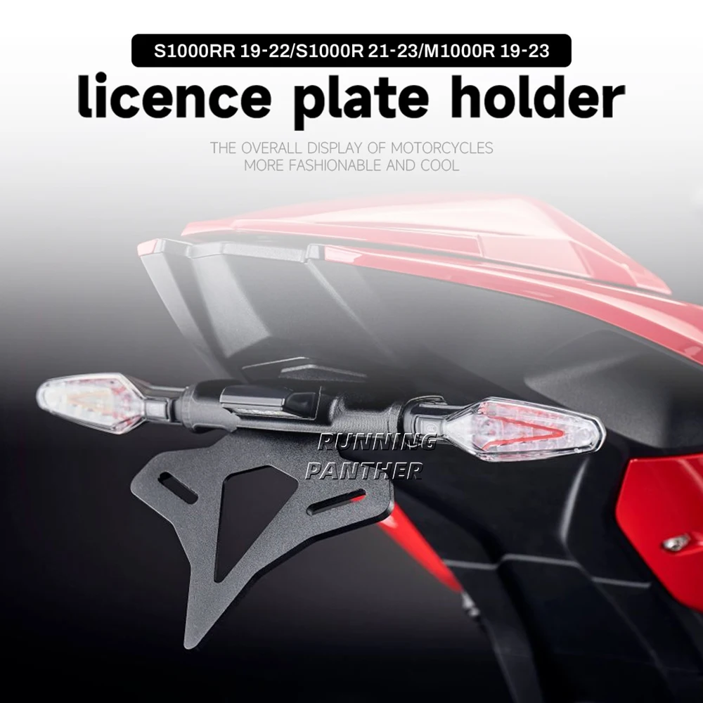 

Motorcycle Rear Tail Stock License Plate Holder Tailstock With LED Light Bracket FOR S1000RR 19-22 S1000R 21-23 M1000R 2019-2023