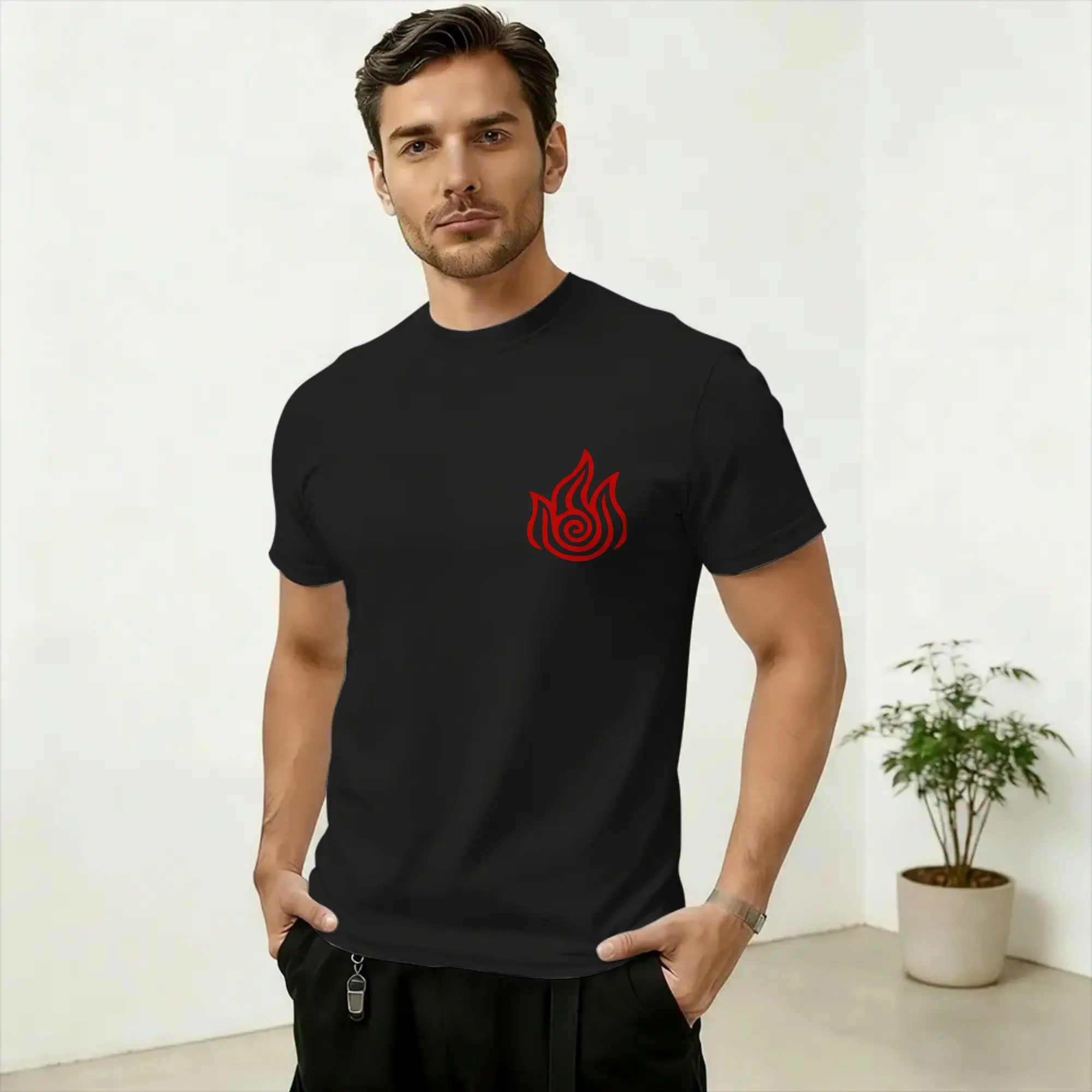 Men's T-Shirt Avatars Airbender Elements Fun Cotton Tee Shirt Short Sleeve  T Shirt Crewneck Clothing Plus Size