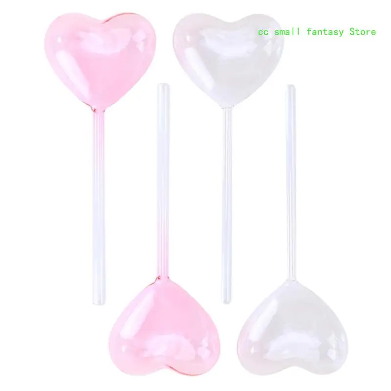 

R3MA 2Pcs Heart Plant Watering Globes Set Self Watering Globes for Indoor Plant Flowers Outdoor Plant Watering Bulb Dripper