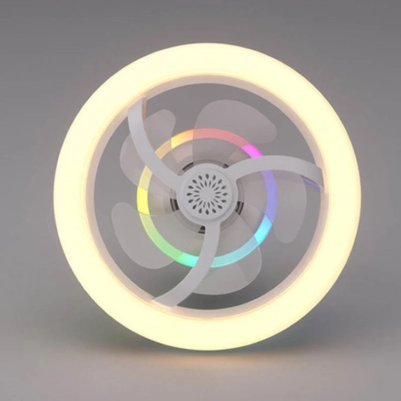 360°Rotating E27 Ceiling Fan Bulb LED Light with Remote  RGB Color Dimmable Ventillator Lamp for Home Lighting AC85-265V
