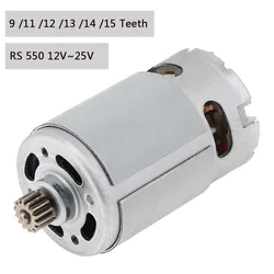 RS550 12V 14.4V 16.8V 18V 25V 19500 RPM DC Motor with 9 11 12 14 Teeth and High Torque Gear Box for Electric Drill / Screwdriver